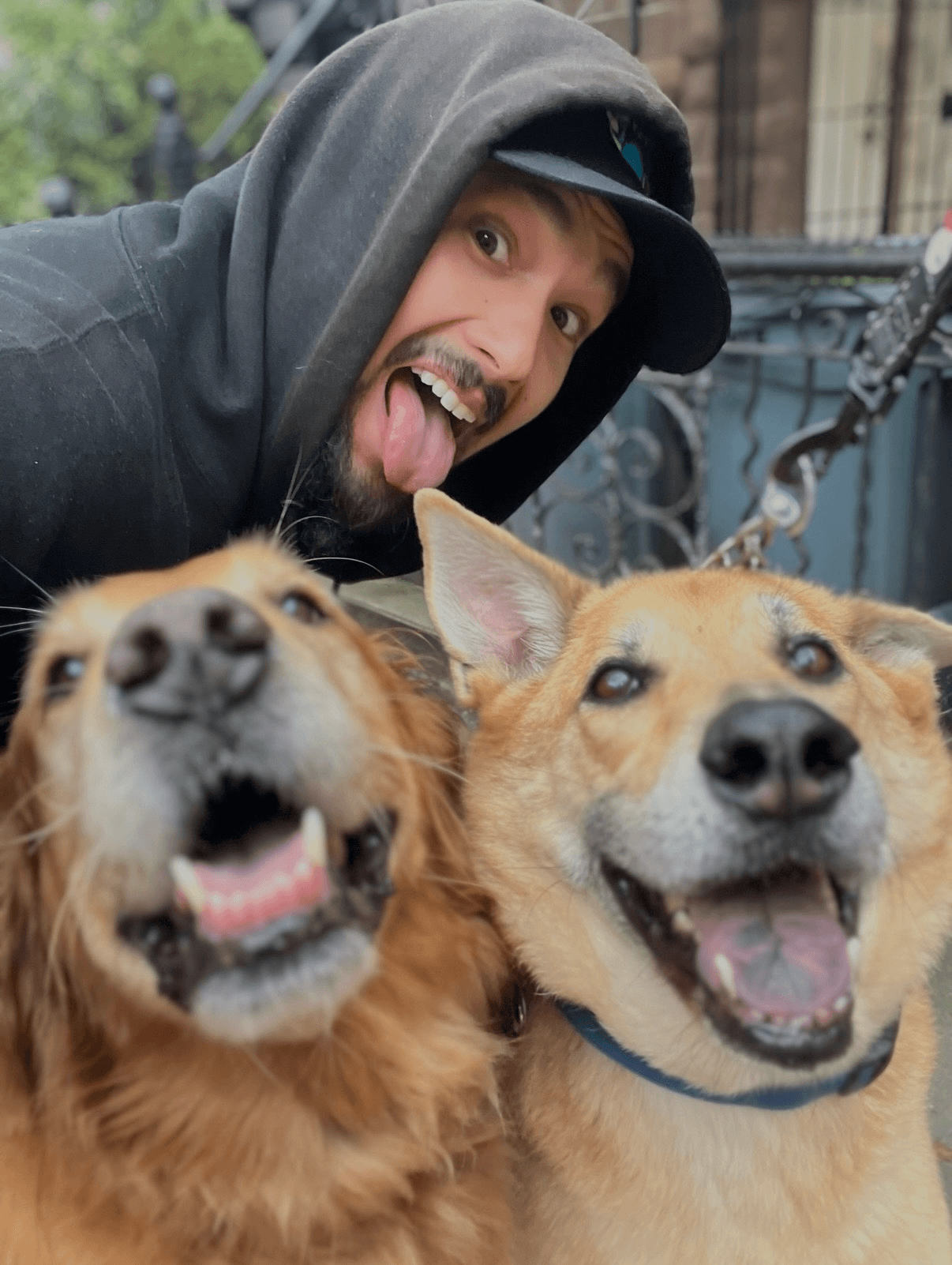 The Dog Dude with two happy dogs